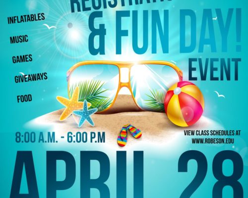 Fall/Summer Registration & Fun Day Event Poster April 28