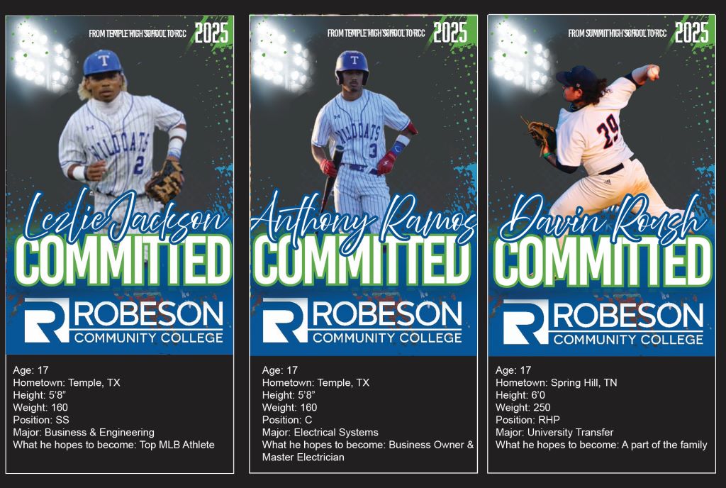 baseball cards for player commited to RCC. Lezlie Jackson, Anthony Ramos, and Davin Rough