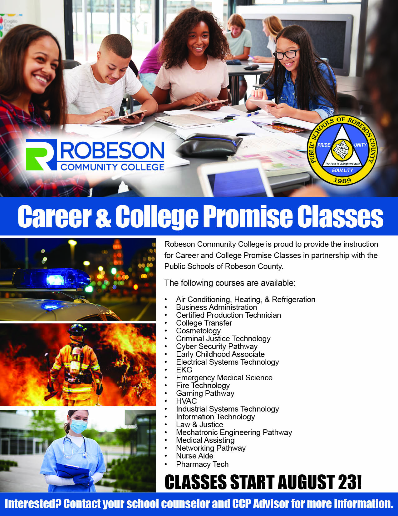 New Career and College Promise Classes Available Through RCC Robeson