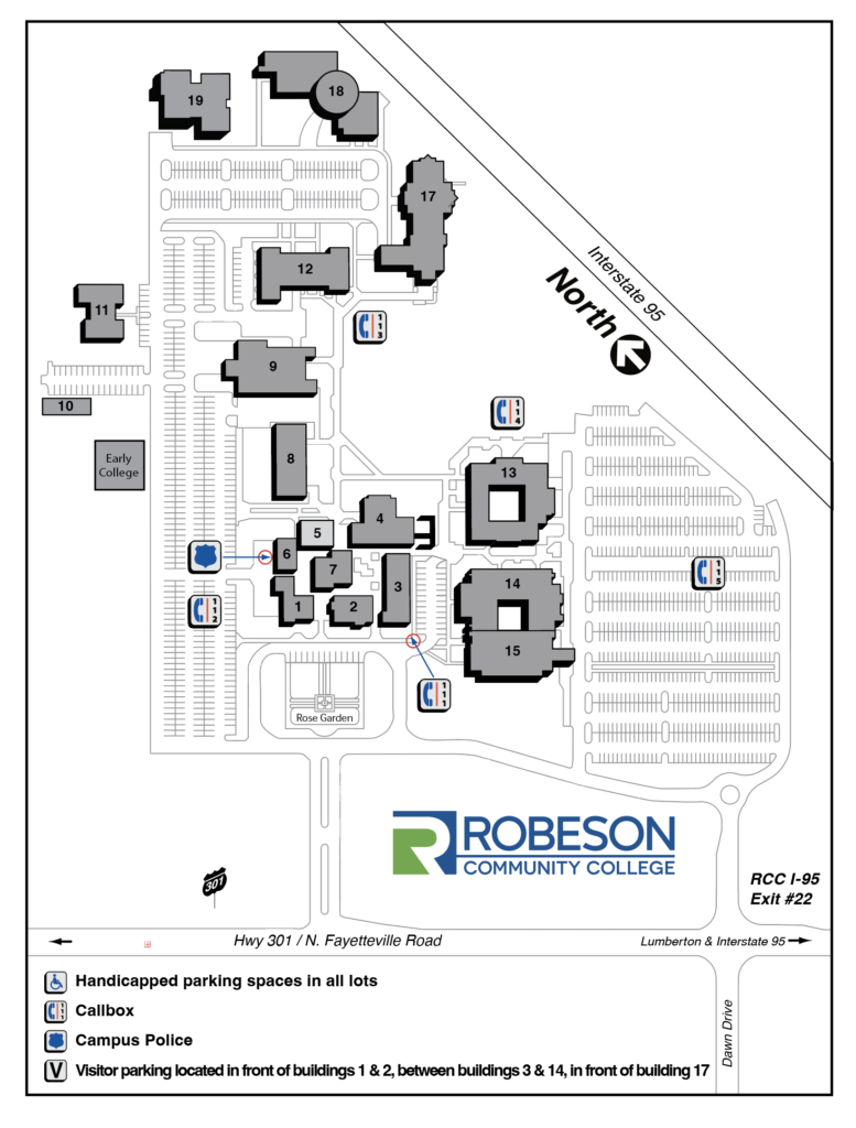 map of Robeson Community College campus