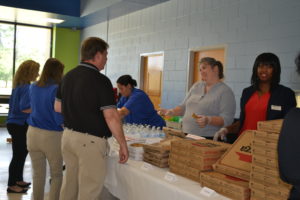 Pizza Party for 100% participation in giving