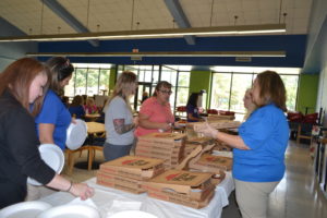 Pizza Party for 100% participation in giving
