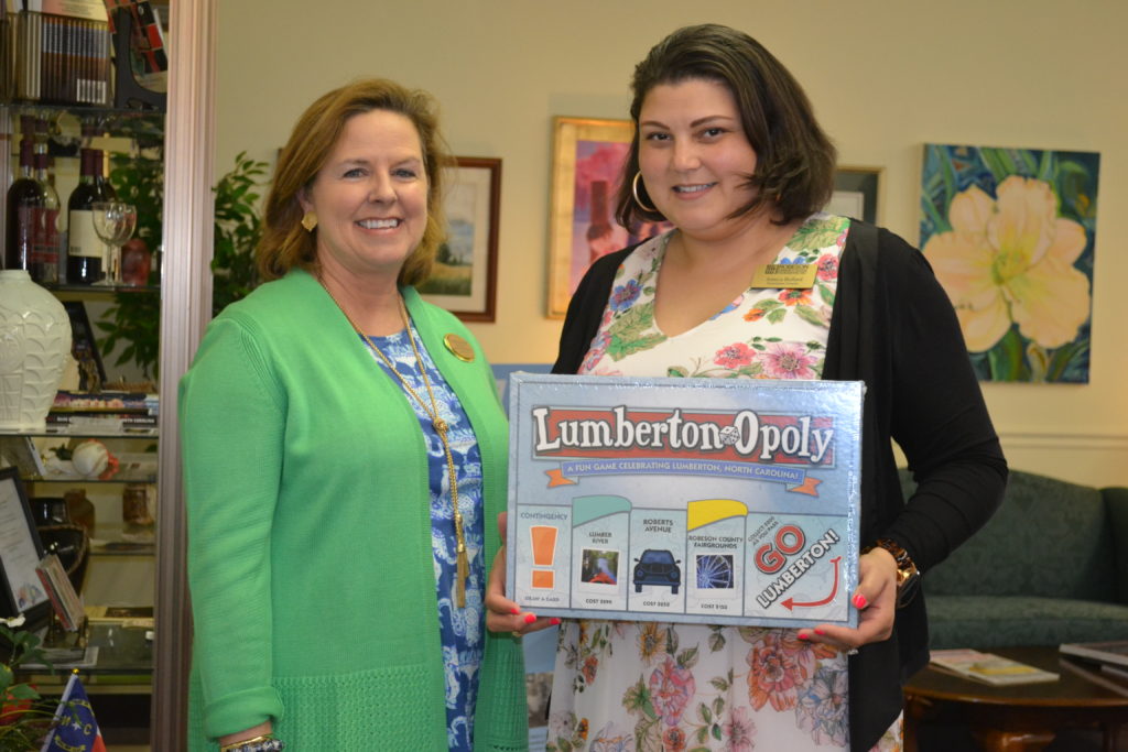 Photos from check presentation at Lumberton Visitor's Bureau