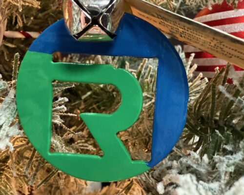 Robeson Community College Ornament hangs on Christmas Tree