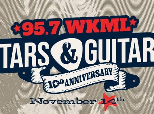 95.7 WKML Stars & Guitars 10th Anniversary Logo