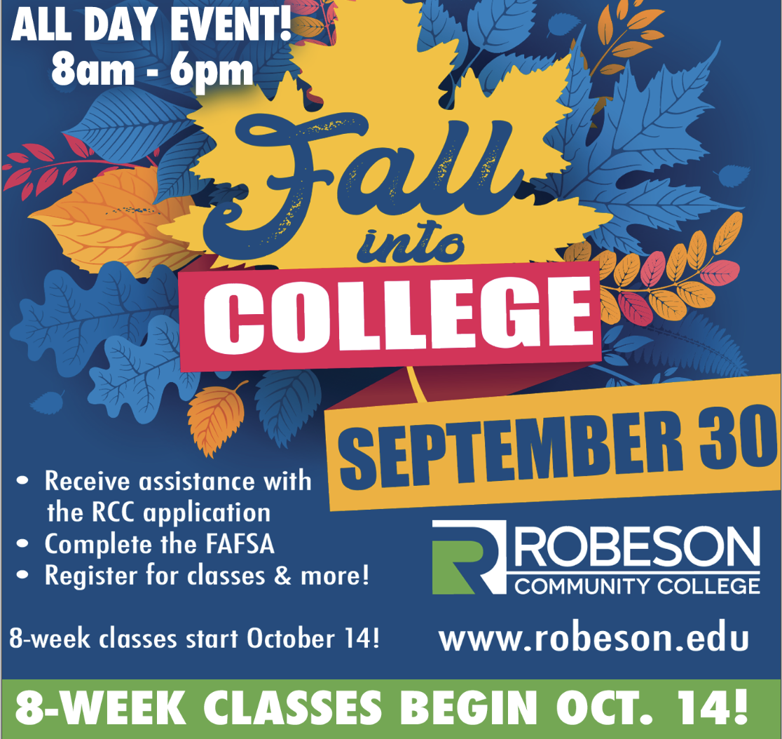 'Fall Into' Robeson Community College September 30th Robeson