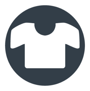 "White tee shirt on black circle background"