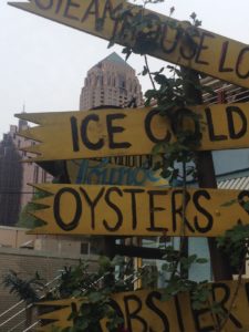 sign reading "ice cold oysters"
